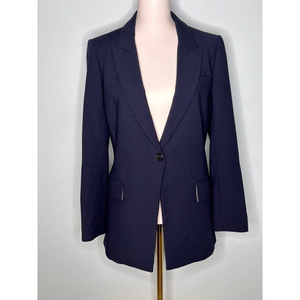 Veronica Beard Navy Blue Long and Lean Tailored Blazer Dickey-Compatible Size 10